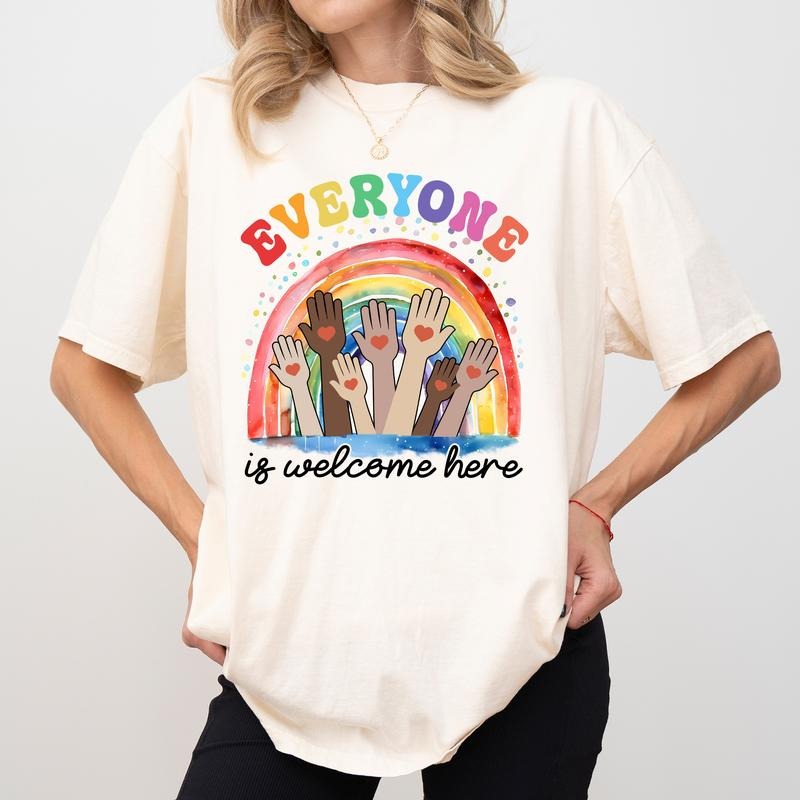 Everyone Is Welcome Here Comfort Colors Shirt, Idaho Teacher T-shirt, Protest and Resist Graphic Tee, Equality Clothing, Liberal Outfits, Womenswear