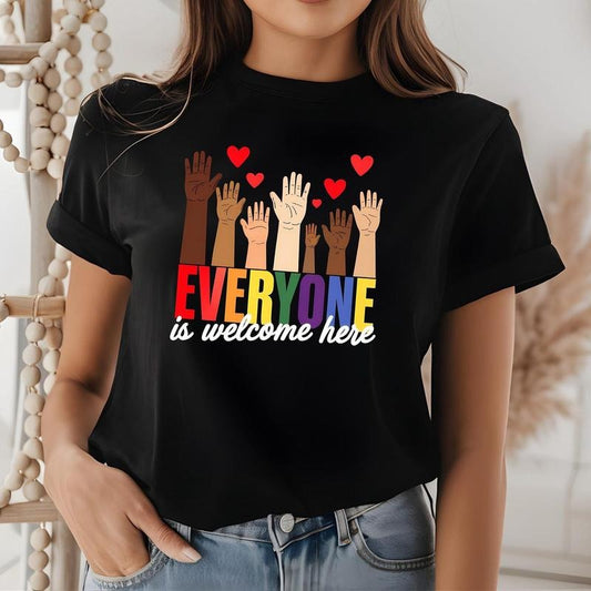 Everyone Is Welcome Here Idaho Teacher Shirt, Education Everyone Is Welcome Here Sweatshirt and Hoodie