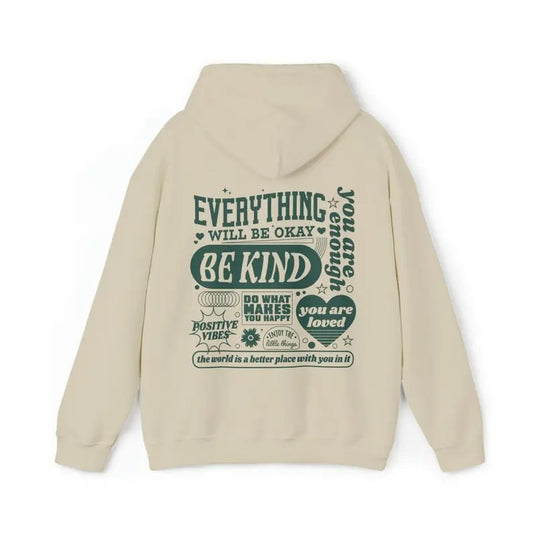 Everything Will Be Okay Hoodie, Unisex Hoodie, Aesthetic Mental Health Retro Hoodie, Self Growth Hoodie Positive Hoodie, Trendy Hoodie, Casual Hoodie