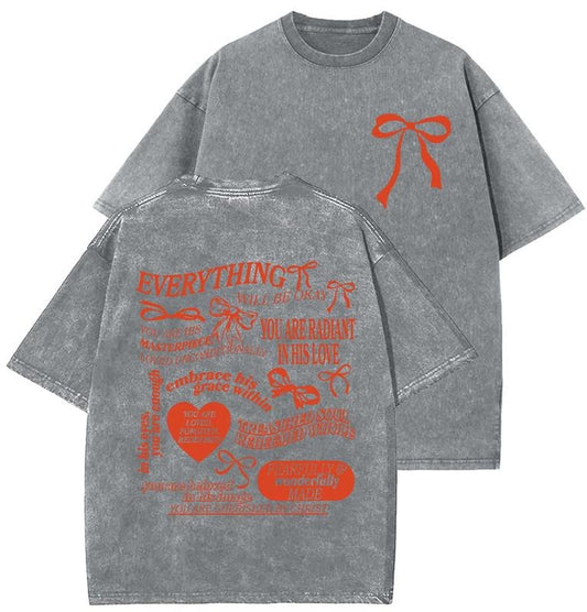 Everything Will Be Okay Unisex Washed T-Shirt, Christian t shirts, Vintage 90s Graphic Tee, Gift Top Womenswear Cotton Mineral Colorstyle{n002}2