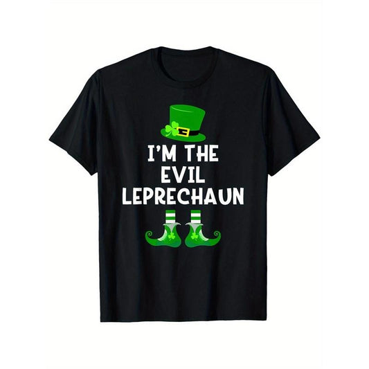 Evil Leprechaun T-Shirt Funny St Patrick'S Day Tee, Suitable for All Men And Women Outdoor Short-Sleeved T-Shirts in All Seasons, Ready to Wear 100% Cotton, S-XXXL made in usa