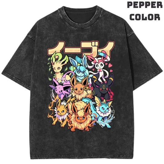 Evolutions Eevee Vintage Graphic Tees, Eevee T-Shirt, Pokemon Shirts, Pokemon Stuff, Unisex Anime Manga Shirt Top Menswear Womenswear Streetwear