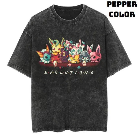 Evolutions Vintage Graphic Tees, Eevee T-Shirt, Pokemon Shirts, Pokemon Stuff, Unisex Anime Manga Shirt Top Menswear Womenswear Streetwear
