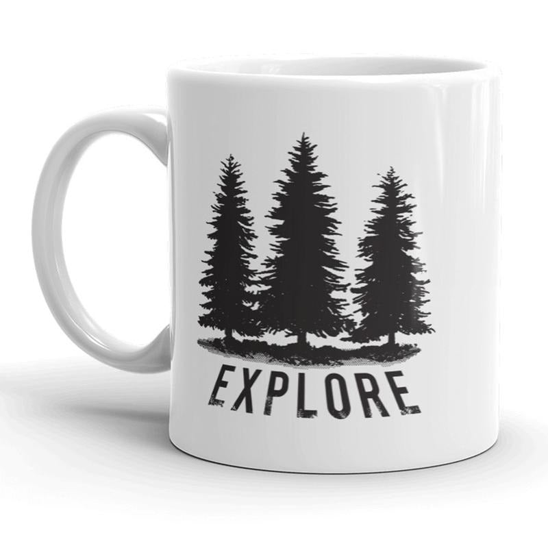Explore Mug Cool Outdoors Camping Adventure Coffee Cup - 11oz Funny Coffee Mugs Ceramic Printed Drinkware Cup