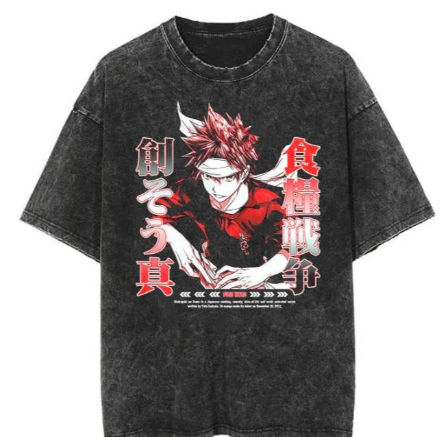 FOOD WARS VINTAGE TEE, for unisex , gift for anime fan Menswear Top