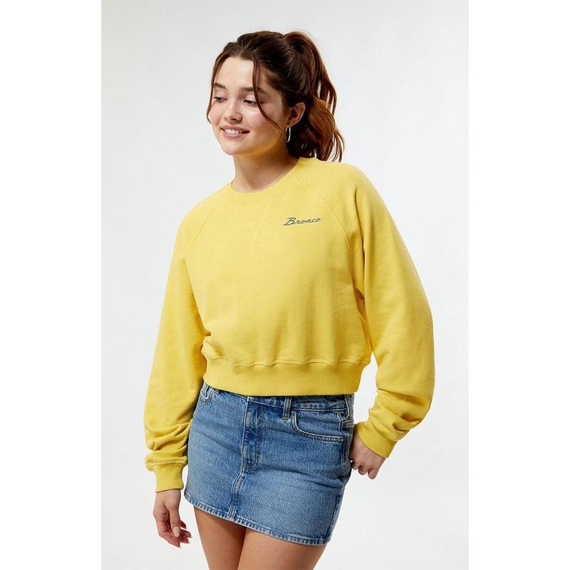 FORD Women's Bronco Vintage Cropped Raglan Crew Neck Sweatshirt