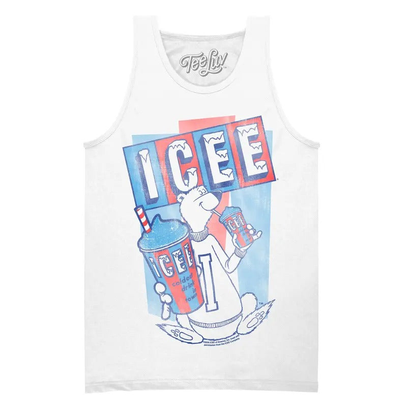 Faded ICEE Retro Logo Tank Top - White