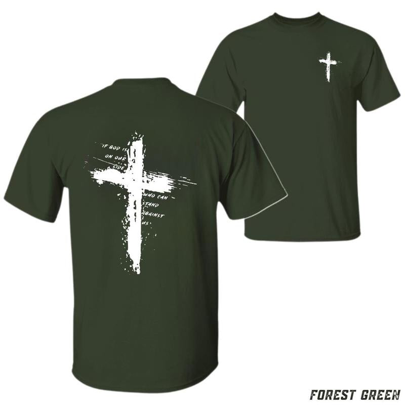 Faith Cross T-shirt Christian Inspirational Tee Classic Fit Soft And Comfortable Tiktok Shop Store Men's T Shirts Perfect For Church Spiritual Encouragement And Casual Wear