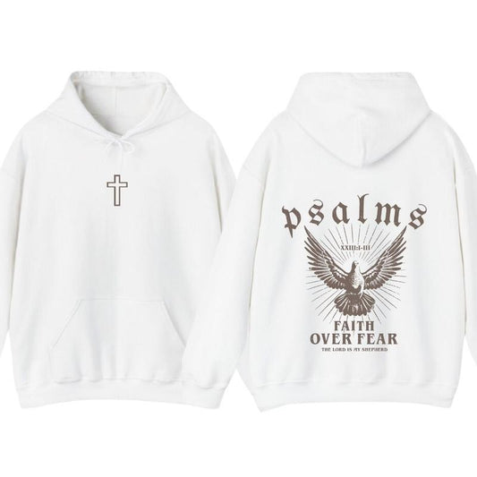 Faith Over Fear Christian T-Shirt, Hoodie -  Inspirational Jesus Shirt Graphic Tee, Christian Apparel for Men & Women, Trendy Ultra Soft Cotton Tee, Casual Everyday Graphic T-Shirt