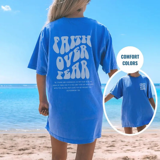 Faith Over Fear Shirt Jesus Is King Tshirt Religious Tee Christian Shirt For Her Christian Shirt Religious Shirt Love Love