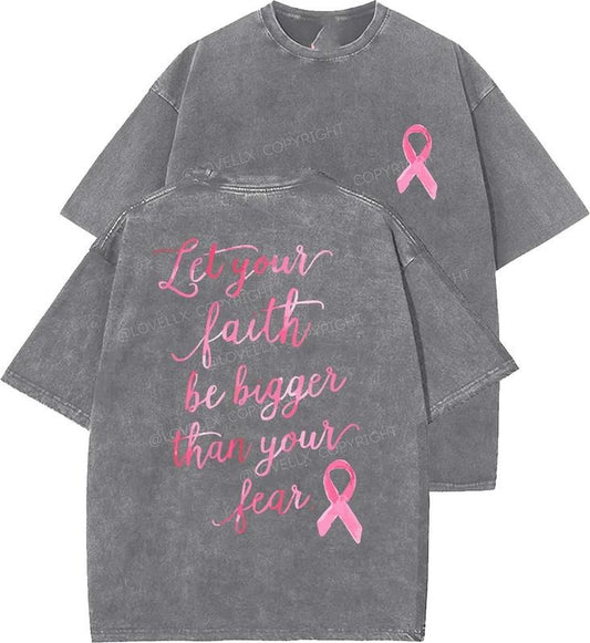 Faith Over Fear Unisex Washed T-Shirt, Christian t shirts, Vintage 90s Graphic Tee, Gift Top Womenswear Cotton Mineral Colorstyle{n002}3