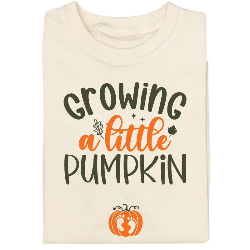 Vintage Growing A Little Pumpkin Graphic Tee, ThanksGiving Pregnancy Announcement Shirt, Cute ThanksGiving Shirt, Autumn/Fall & Pumpkin Season, ThanksGiving Gifts