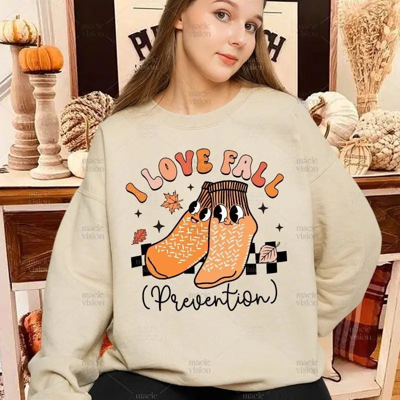 Fall Occupational Therapy T shirt, Autumn OT shirt, Physical Therapy Shirt, I Love Fall Prevention Physical Therapy, Fall Season