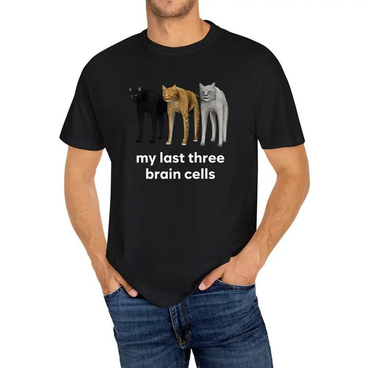 Cotton Novelty T-Shirt for Men and Couples - Crew Neck, Short Sleeve, Knit Fabric, Casual Fit - Humorous Cat Graphic Tee for Hiking, Sports, Weekend Wear - Spring/Summer/Fall Season Made in USA