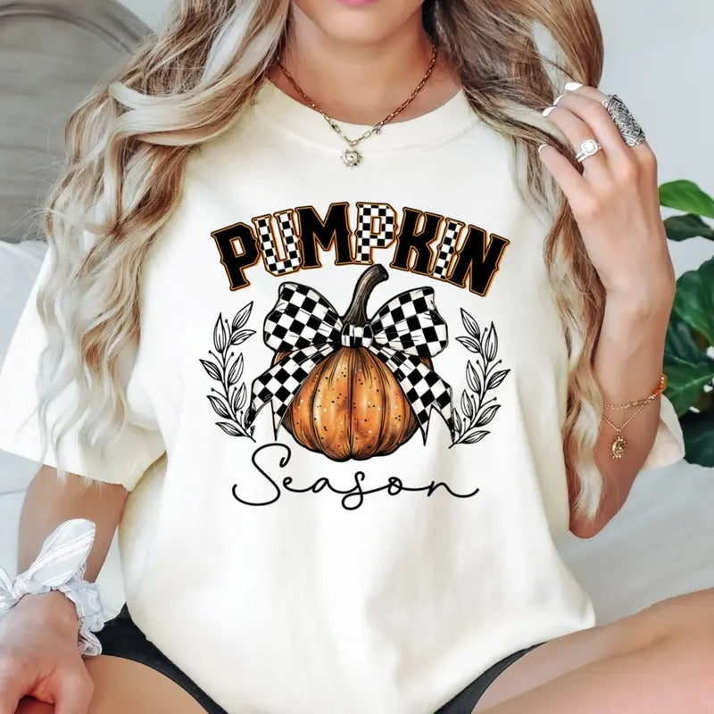 Fall Theme Retro Pumpkin Season Comfort Colors Tshirt
