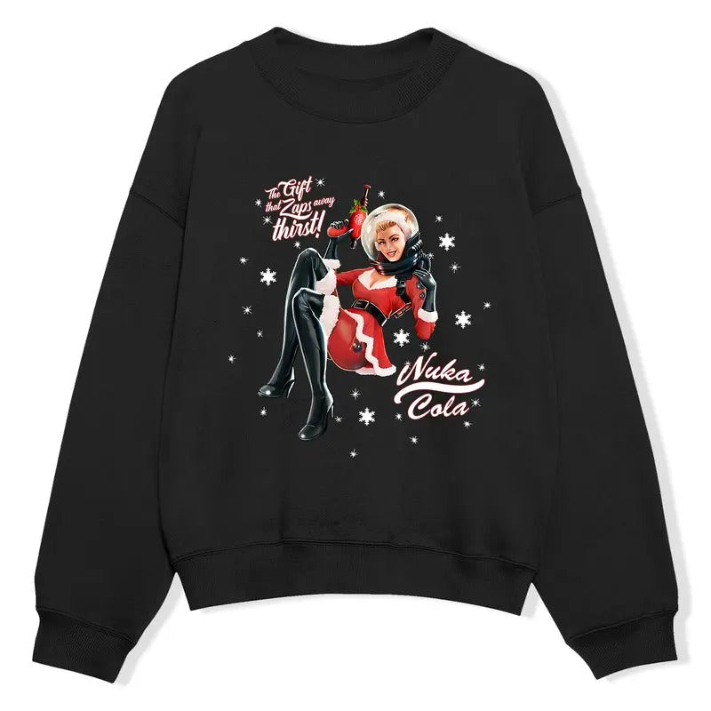 Fallout Nuka Cola Custom Xmas Sweatshirt, Retro Gaming Appeal, The Gift That Zaps Away Thirst, Perfect Christmast Gift For Fans, Unisex Comfort Merch