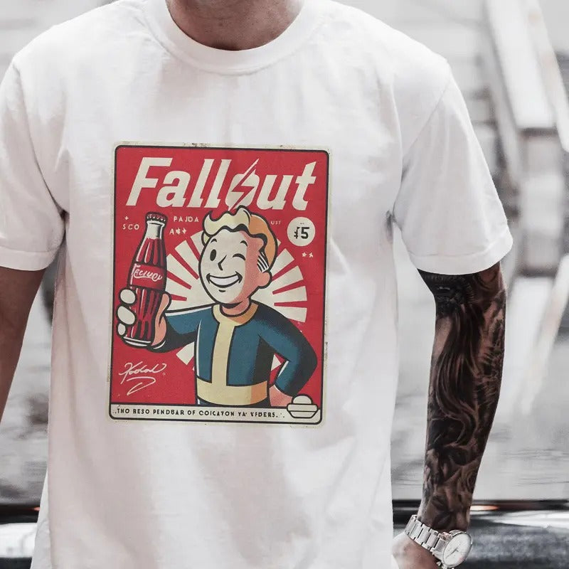 Fallout Pip Boy, Vault Boy, Retro Gamer Shirt, Retro Gaming Appeal, Gaming Streetwear, Perfect Gift for Fans, Unisex Heavy Comfort Color Cotton Tee