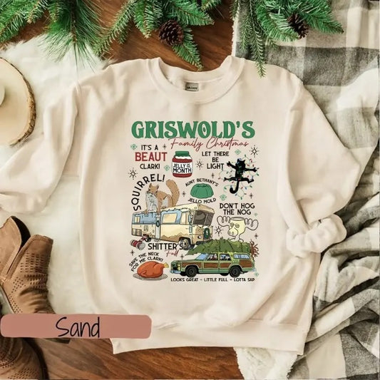 Family Christmas Movie Sweatshirt Hoodie T-shirt, Christmas Sweatshirt, Christmas Gift For Family Tops Hoodie Comfort retro christmas