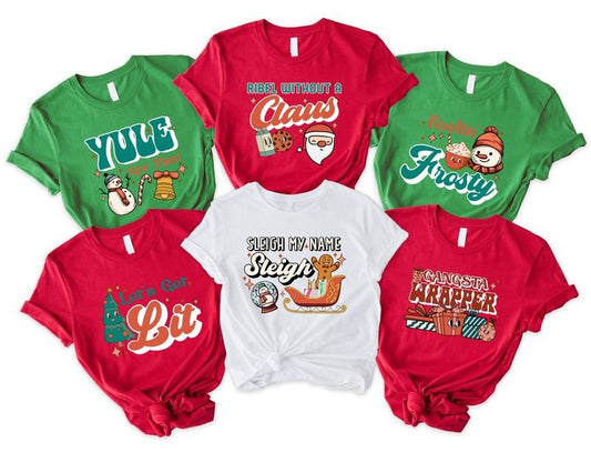 Family Christmas Shirts, Matching Friends X-mas Party Tee, Group Christmas 2023 Gift T-Shirts, Cousin Crew Retro Winter Holiday Tee.
