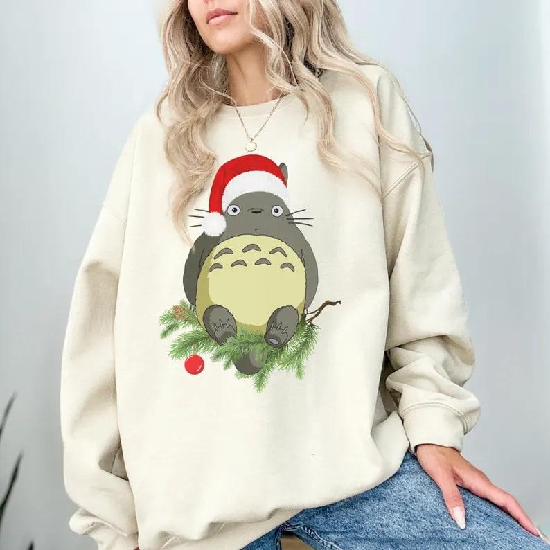 Family Christmas Totoro Sweatshirt My Neighbor Totoro Ghibli Shirt Totoro Shirt Ghibli Cartoon Tee Totoro Hoodie Christmas Gift Anime Merchstyle{n002}3