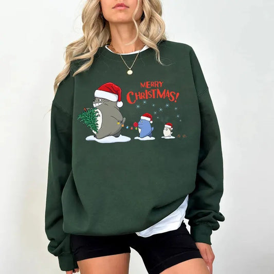 Family Christmas Totoro Sweatshirt My Neighbor Totoro Ghibli Shirt Totoro Shirt Ghibli Cartoon Tee Totoro Hoodie Christmas Gift Anime Merchstyle{n002}4