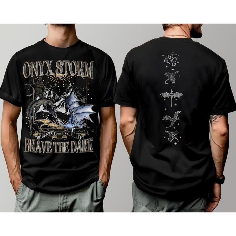 Onyx Storm The Biggest Battle Yet Brave The Dark Shirt / Fantasy Book Lovers Gift Ideas, Graphic Shirt, Fun and Expressive