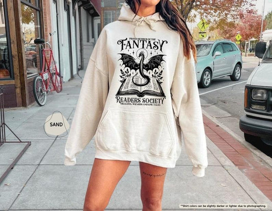 Fantasy Reader Hoodie, Proud Member Of The Fantasy Sweatshirt, Dragon Rider Sweat, Book Lover Gift,Fourth Wings,Bookish Sweater,Fantasy Book