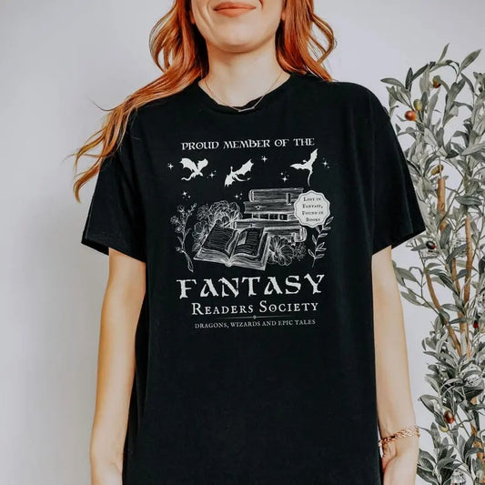 Fantasy Reader Shirt Booktoker Bookish Tshirt for Bookstagramer Vintage Reading Tee for Women Bookworm Gift for Booklover Booknerd Bookclub