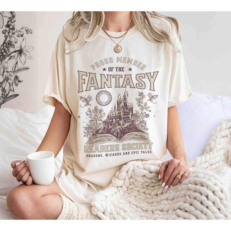 Fantasy Readers Society Shirt, Bookish Shirt for Romance, Readers Vintage, Reading Shirt, Gift for Book Lovers, Bookish Gift