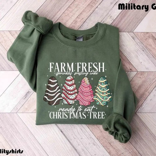Farm Fresh Christmas Tree Shirt, Christmas Tree Cake Shirt, Christmas Cake Sweatshirt, Christmas Crewneck, Christmas Shirt For  T-shirt, sweater and Hoodie