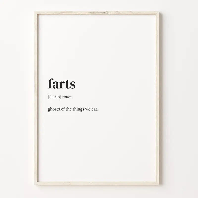 Farts Definition Print, Dictionary Poster, Quote Wall Art, Gift For Brother, Funny Fart Quote, Christmas Present Poster Prints No Frame, Gifts For Men Women Art Prints, Wall Art Home Decor, Gifts For Birthday, Decoration Room