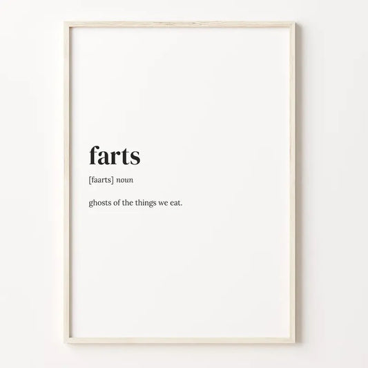 Farts Definition Print, Dictionary Poster, Quote Wall Art, Gift For Brother, Funny Fart Quote, Christmas Present Poster Prints No Frame, Gifts For Men Women Art Prints, Wall Art Home Decor, Gifts For Birthday, Decoration Room