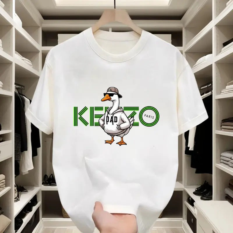 Fashionable Goose Motif! Soft - fabric, Short - sleeve T - shirt, Vivid Color Prints, Ideal for Daily Errands and Weekend Hangouts