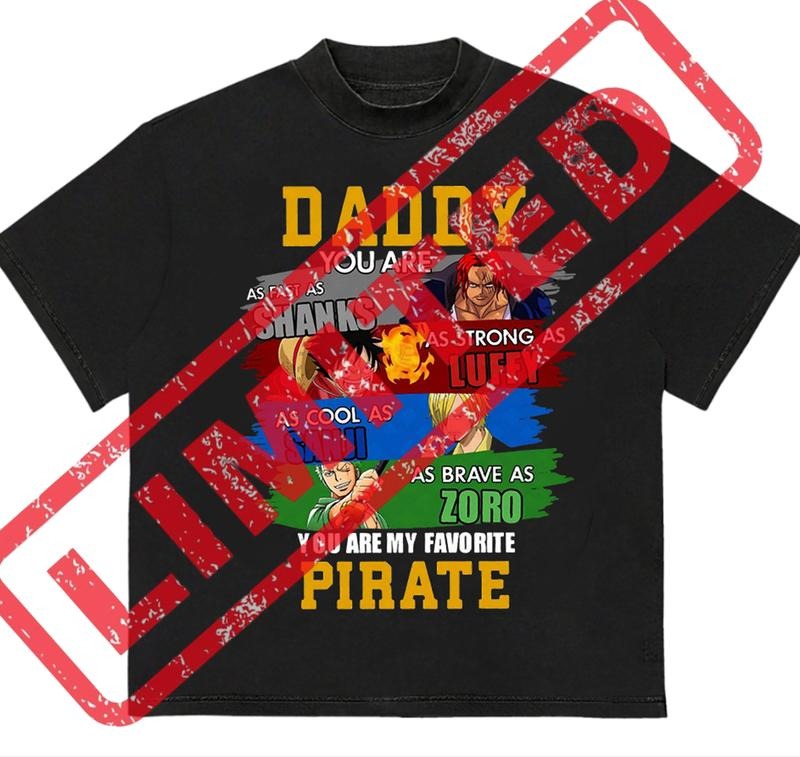 Father's Day Daddy You Are one Pieece Anime T-Shirt Retro Design Unisex Graphic Design