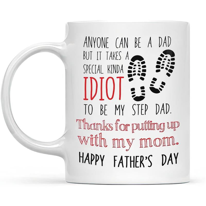 Father's Day Mug, Thanks For Putting With My Mom Mug, Bonus Dad Birthday, Funny Stepdad Gift Mug, Second Dad Gift, Stepfather Mug, Novelty Coffee Mug, Gifts For Stepfather Bonus Daddy, 11 15oz Ceramic Cup