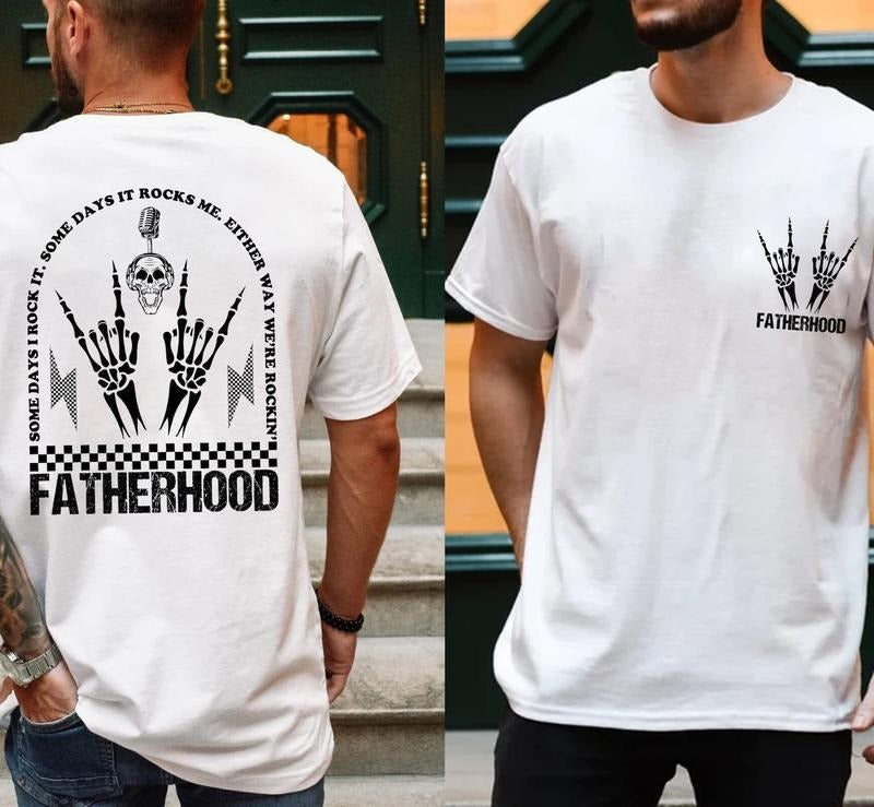 Fatherhood Some Day I Rock It T-shirt, Retro Fatherhood Shirt, Father's Day Gift, Daddy Shirt, Funny Fatherhood Rock Skeleton T-shirt