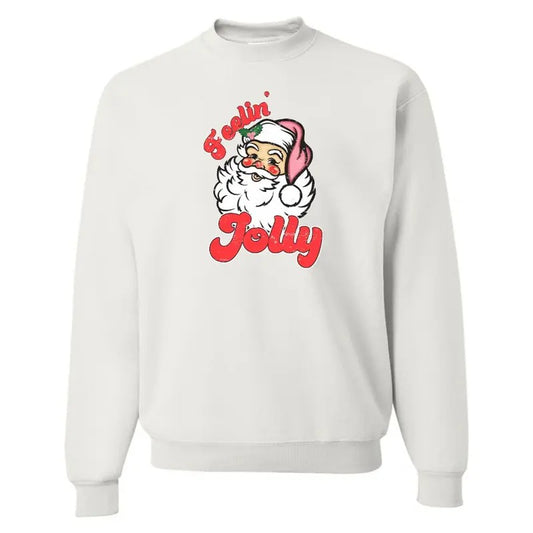'Feelin' Jolly' Santa Sweatshirt, Christmas Cozy Sweater