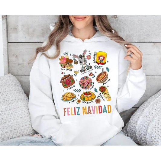 Feliz Navidad Mexican Donkey Sweatshirt, Mexican Concha Shirt, Tuki Tuki Donkey Conchas Latino Christmas Hoodie, Unisex Sweater Pullover Tee