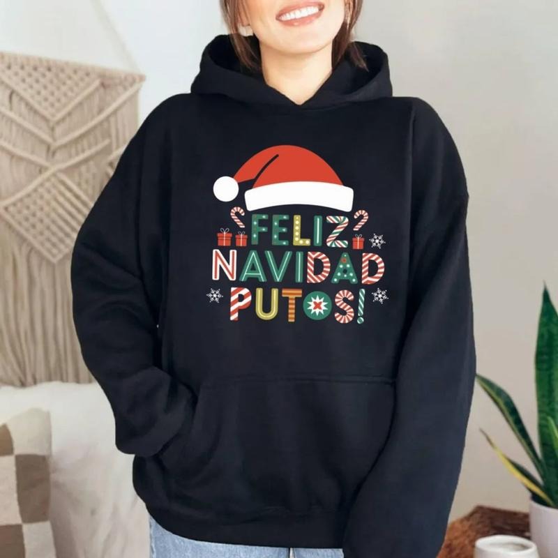 Feliz Navidad Putos Mexican Shirt, Funny Latino Christmas Sweatshirt, Mexican Ugly Christmas Sweater, Puerto Rican Ugly Hoodie, Merry Xmas, Unisex Sweater Pullover Tee