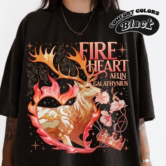 Fenrys And Gavriel T-Shirt, Fire Heart T-Shirt, Rowan Gavriel Fenrys Connall Lorcan & Vaughn, Throne Of Glass Shirt,, Graphic