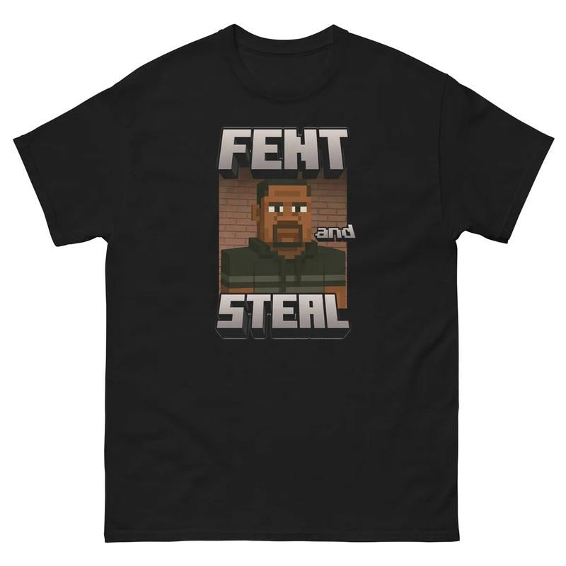 Fent and Steal Miinecraft Parody  Shirt Streetwear Graphic Tee Trendy Tee Funny Game Gift Idea Gift for him her, Miinecraft T-Shirt