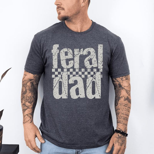 Feral Dad, Funny, Father's Day, Husband, Brother, Guy Gift, Soft Style T-Shirt, Soft Style Tee, Men's Graphic Tshirt