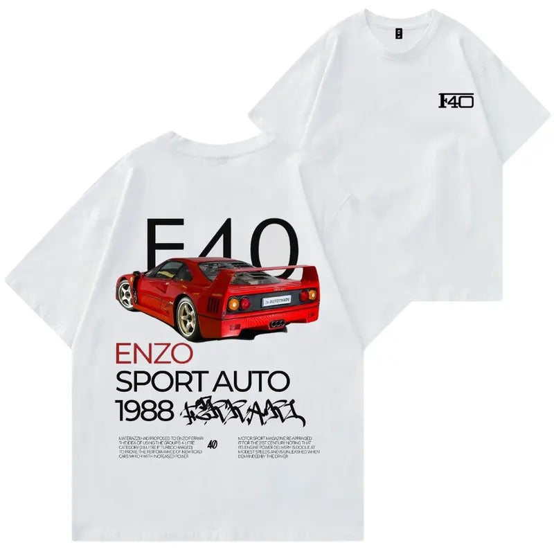 Ferrari F40 Enzo T-shirt, Hoodie, Sweater, Car Enthusiast Shirt, Car Clothing, 90's Car, Unisex, Vintage car shirt Classic Cotton