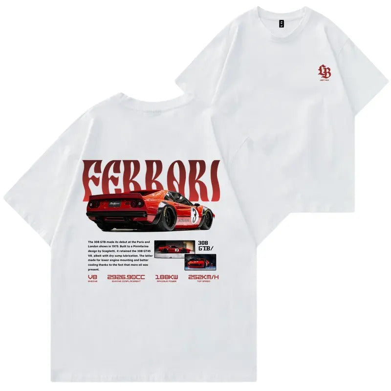 Ferrarii 308 Liberty Walk T-shirt, Car Enthusiast Shirt, Car Clothing, Classic Car Shirt