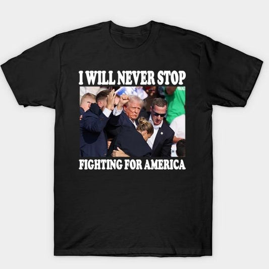 "Fight For America Shirt, Trump Shooting T-Shirt, Trumpp Assassination T-Shirt, Trumpp Summer 2024 T-Shirt, Conservative Patriotic Shirts" Menswear Top