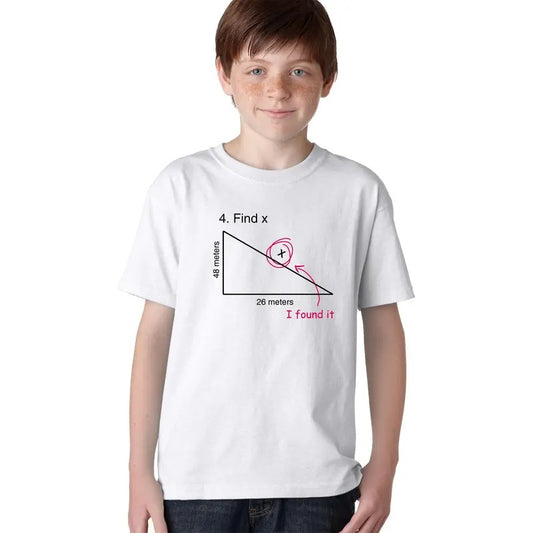 Find X Youth T Shirt Funny Variable Student Classroom Math Teacher Tee For Kids Funny T Shirts Teacher Tops for Kids Funny Nerd Short Sleeve Novelty Tees for Kids White