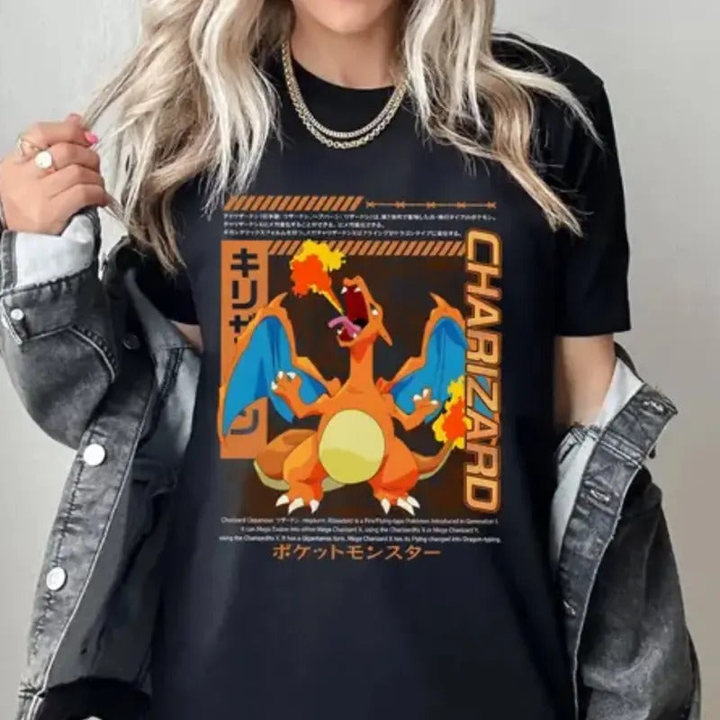 Fire Dragon Within Charizard Shirt, Pokemon T-Shirt, Charmander Shirt, Video Game TShirt, Anime Lover Tee, Pokemon Shirt, Anime Shirt, Men Graphic Tee, Halloween Shirt, gift for fan, gift for him, gift for her Top Menswear