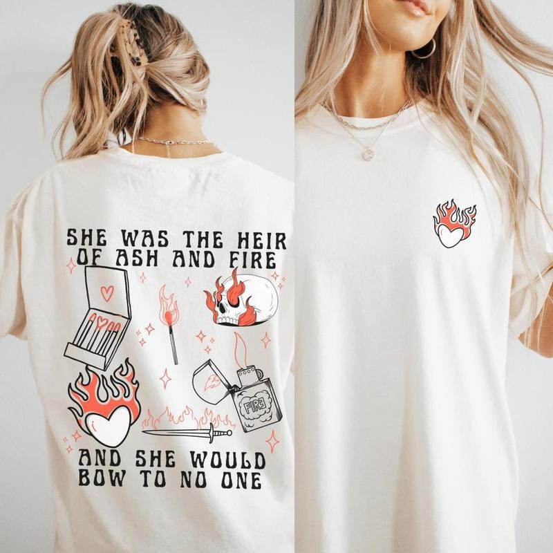 Fireheart Shirt LICENSED Sarah J Maas Merch Aelin Galathynius Throne Of Glass Merch Bookish Things Acotar Merch Acotar Shirt