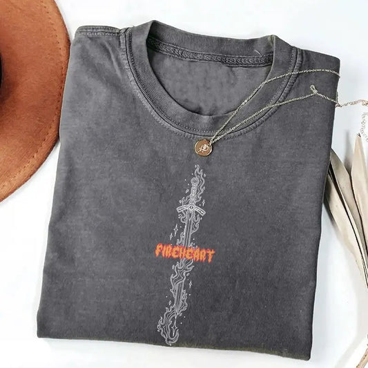 Fireheart Shirt, Aelin Shirt, Throne of Glass Shirt, Booktok Merch, Fantasy Reader , Gift For Book Lovers Unisex Casual Classic Basic