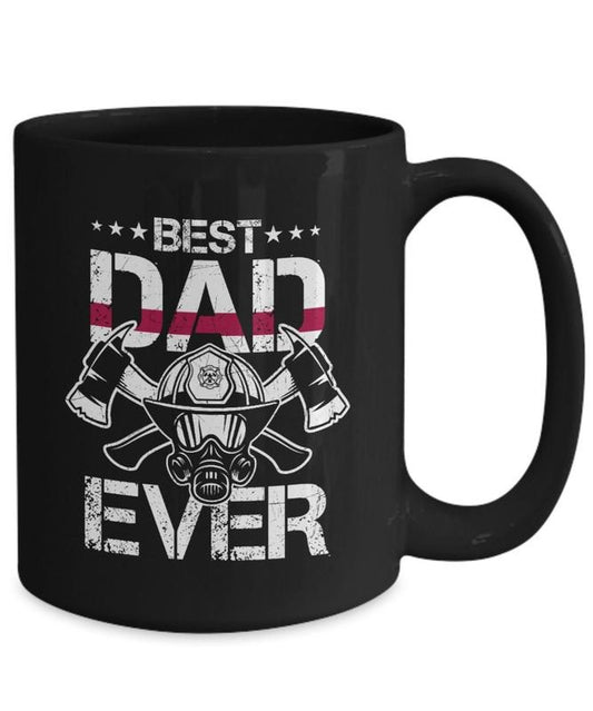 Fireman Dad Ever Coffee Mug, Fire Fighter Dad Gift, Fireman Fathers Day Gift For Dad, Firefighter Birthday, Christmas Present Cup, 11 15oz Ceramic Cup